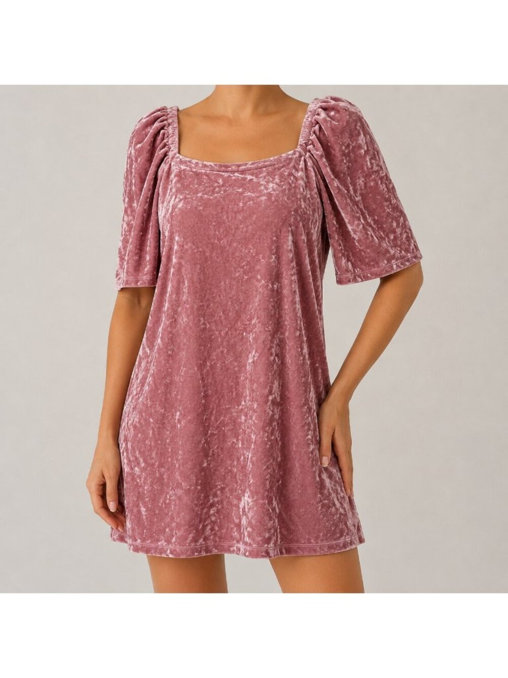 Reitmans Pink Crushed Velvet A-Line Dress - Medium
